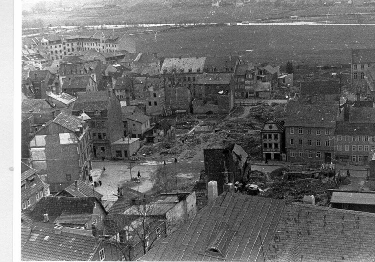 Blick auf den Gemüsemarkt in Fulda nach 1945 © Stadtarchiv Fulda